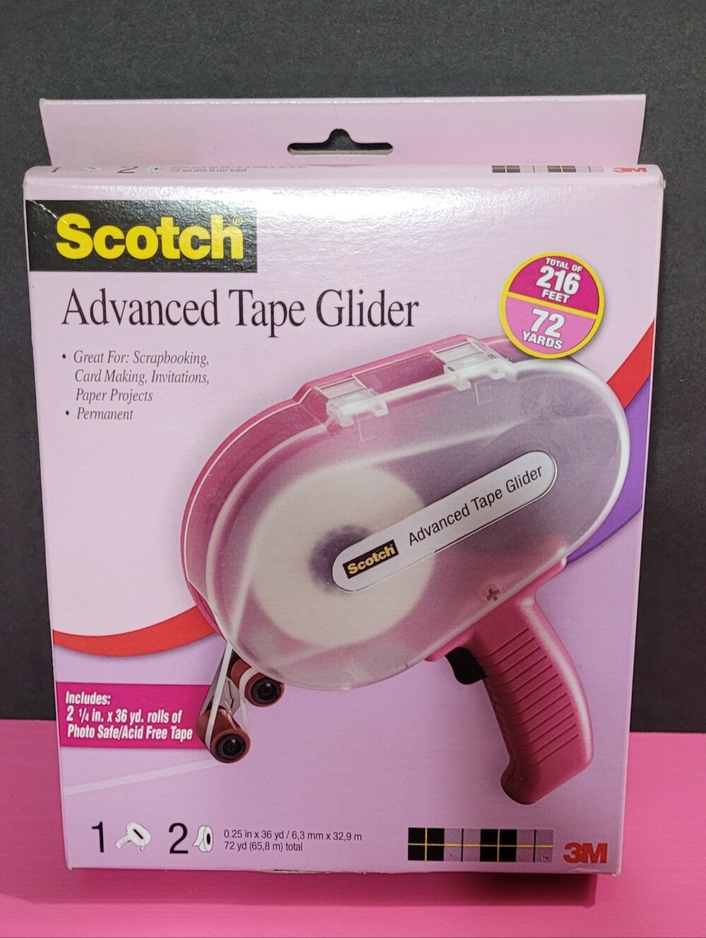 Scotch Advanced Tape Glider Pink New In The Box (1009)